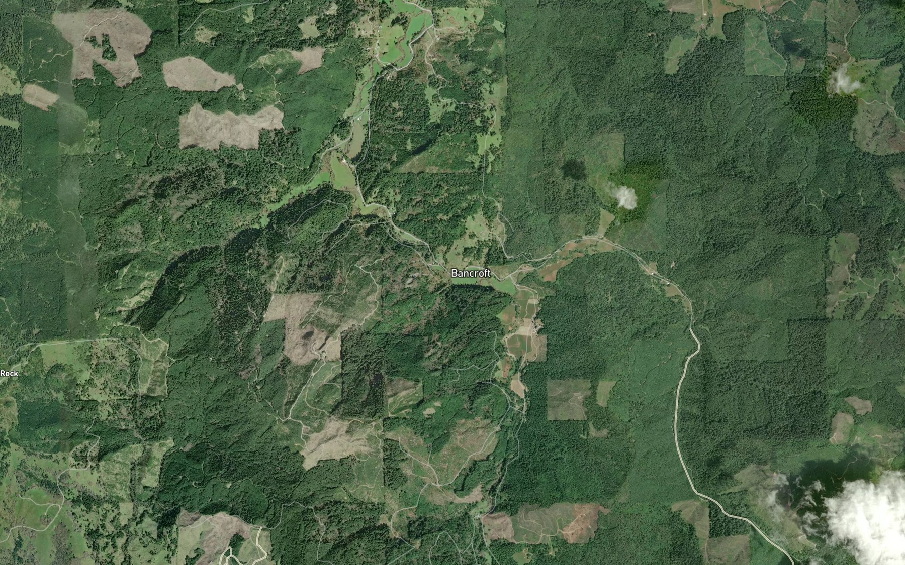 Satellite map of the Hooker Creek
