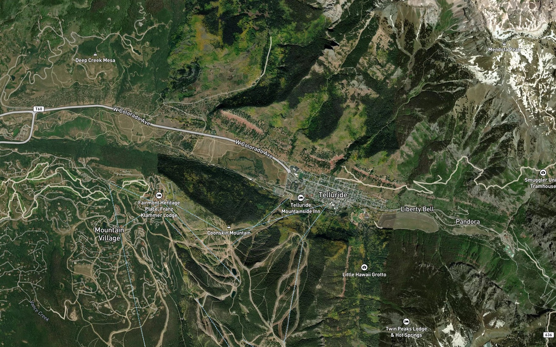 Satellite map of the Butcher Creek