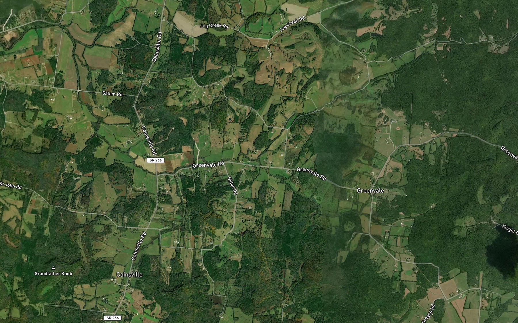 Satellite map of the Williams Branch