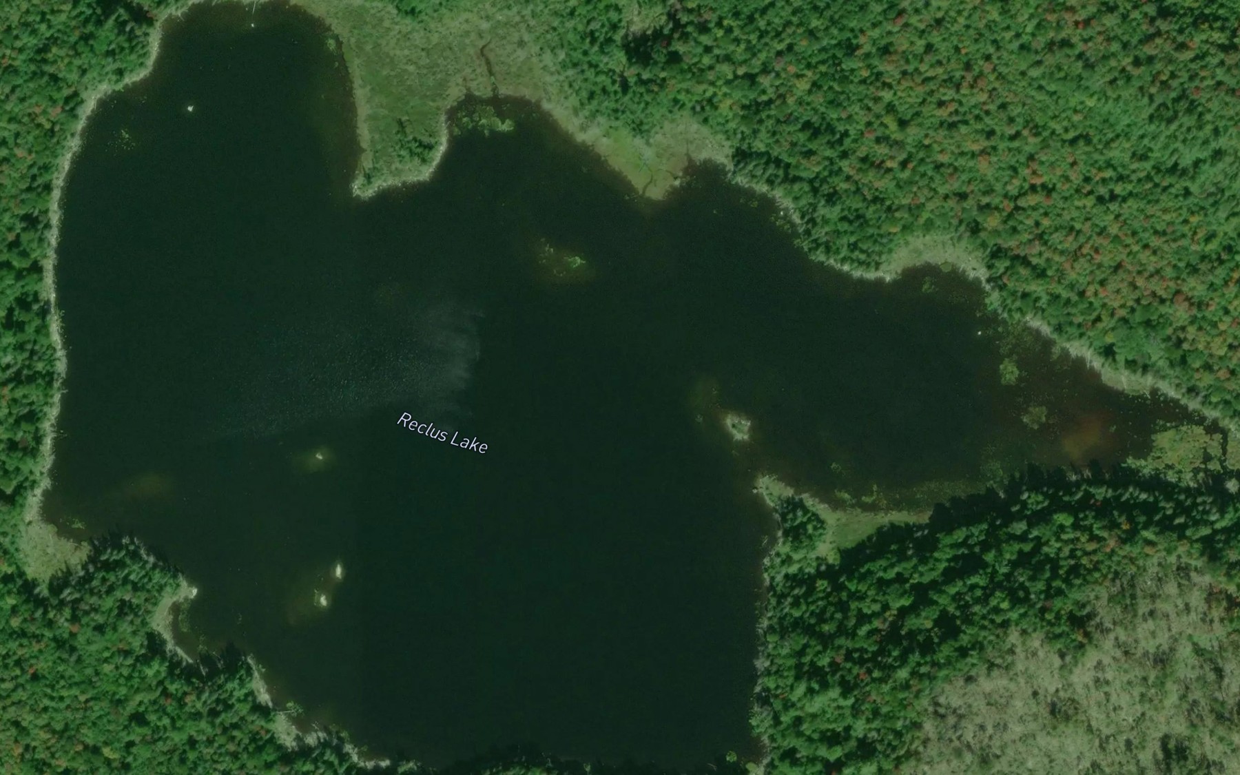 Satellite map of the Reclus Lake