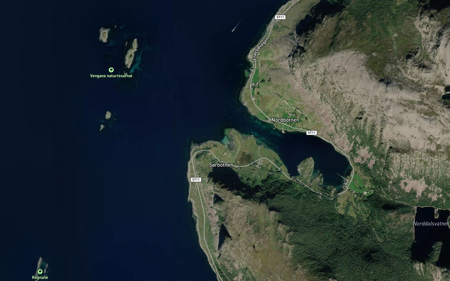 Satellite map of the Sorbottenvika