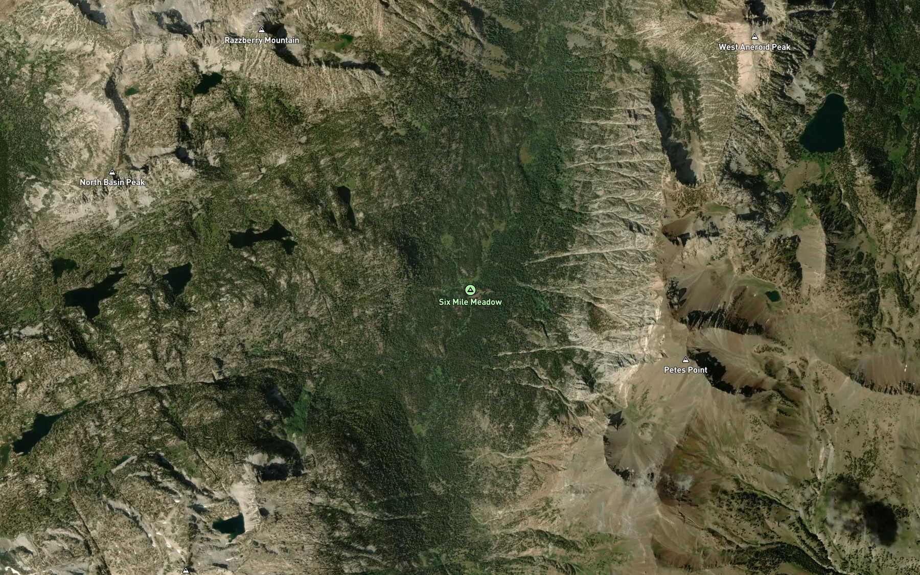 Satellite map of the Lake Creek