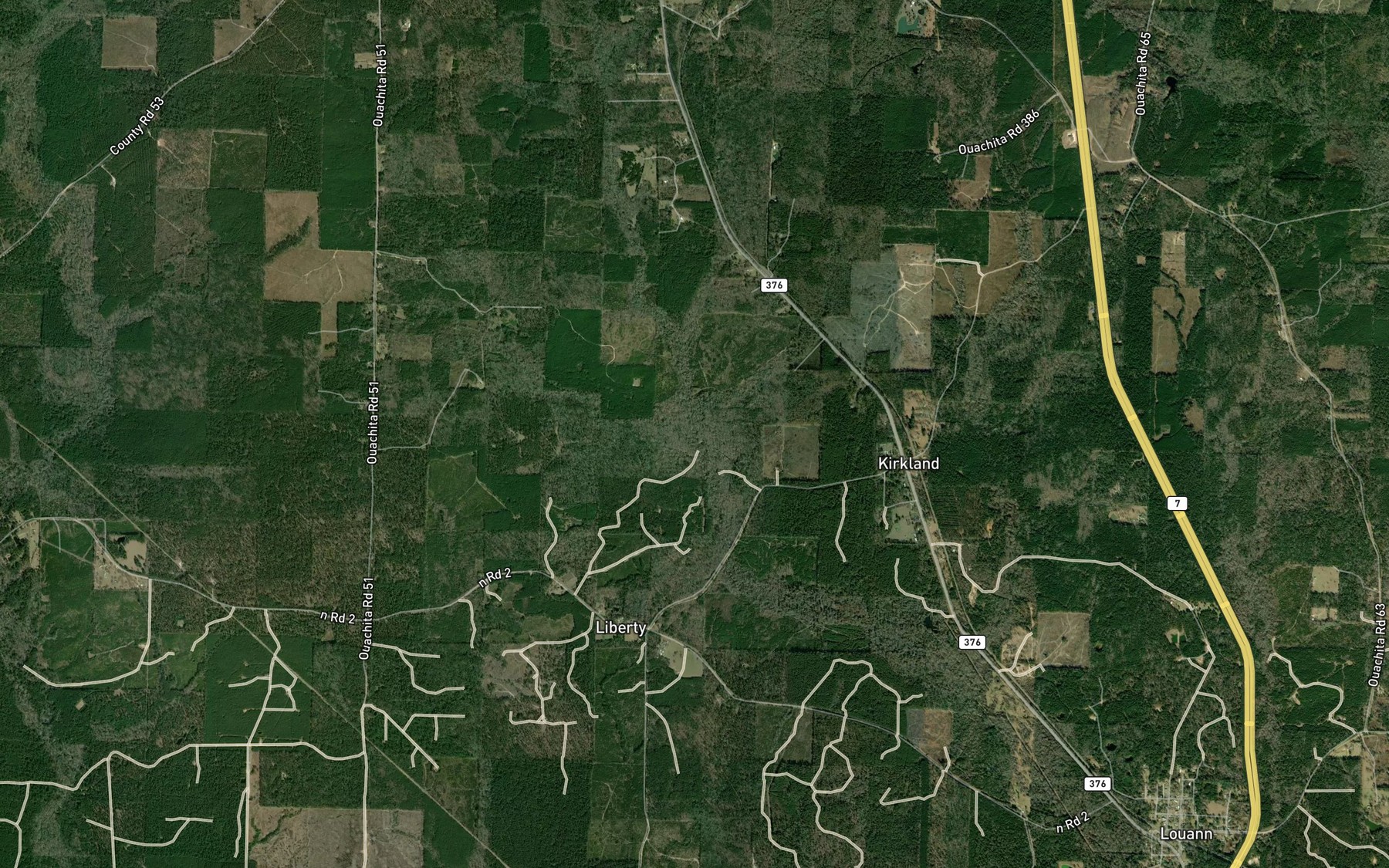 Satellite map of the Pine Log Creek