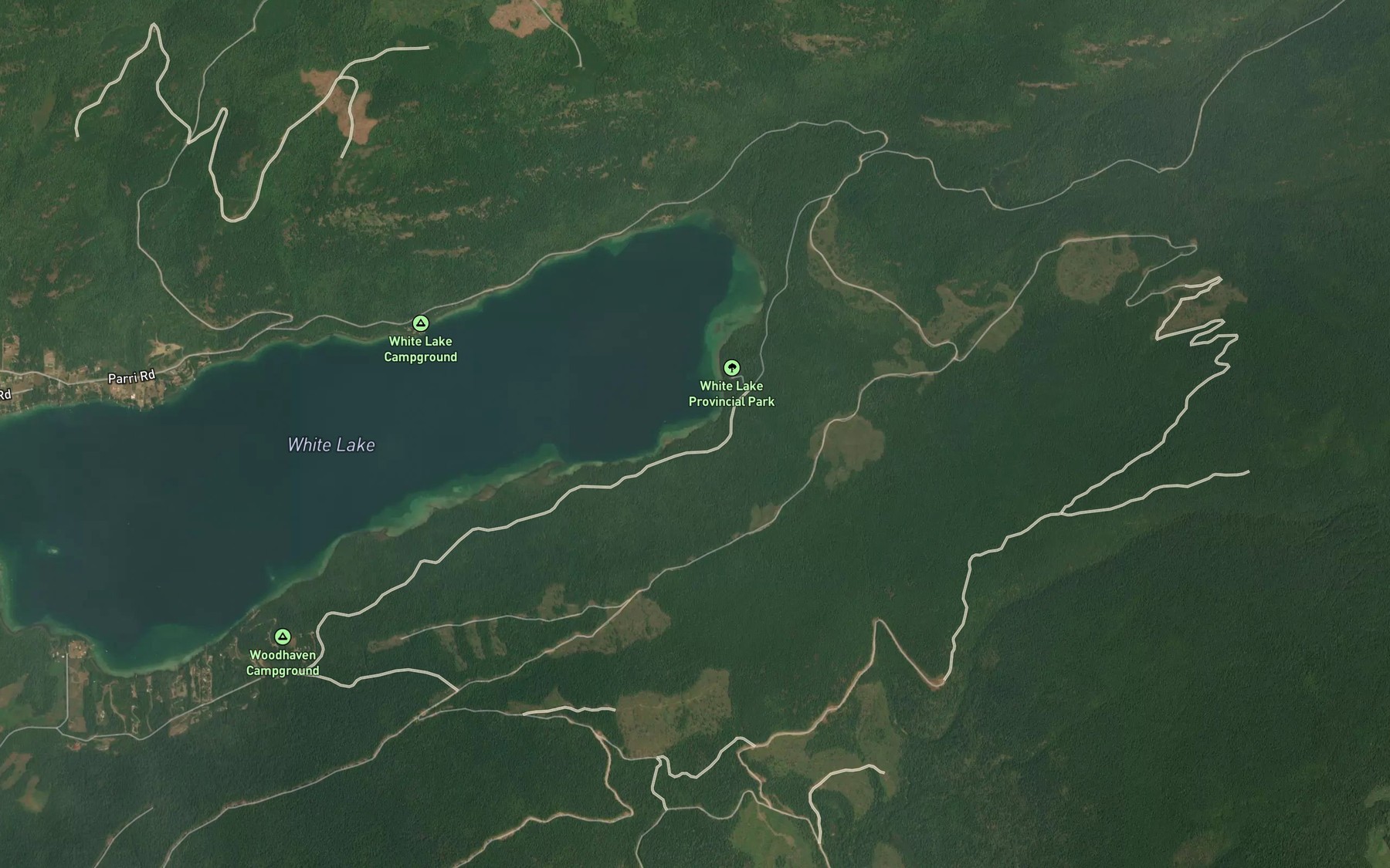 Satellite map of the Cedar Creek