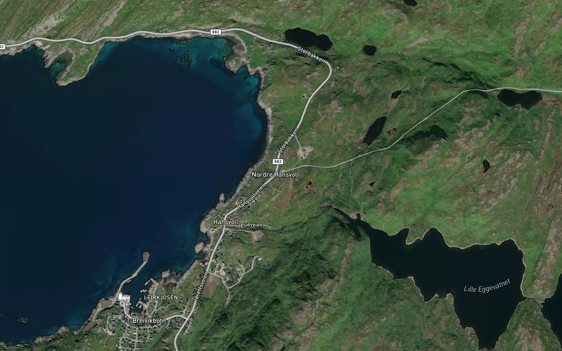 Satellite map of the Trollelva