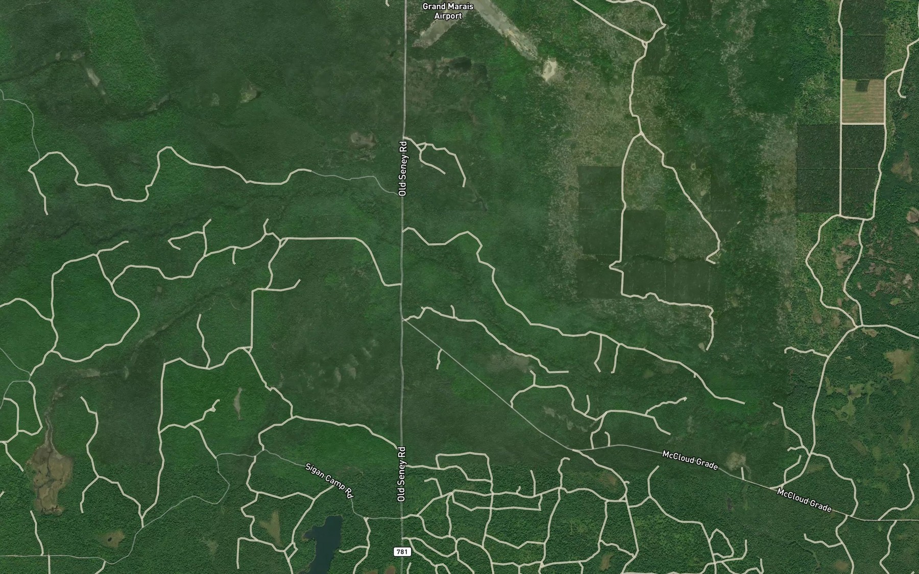 Satellite map of the Klondike Creek