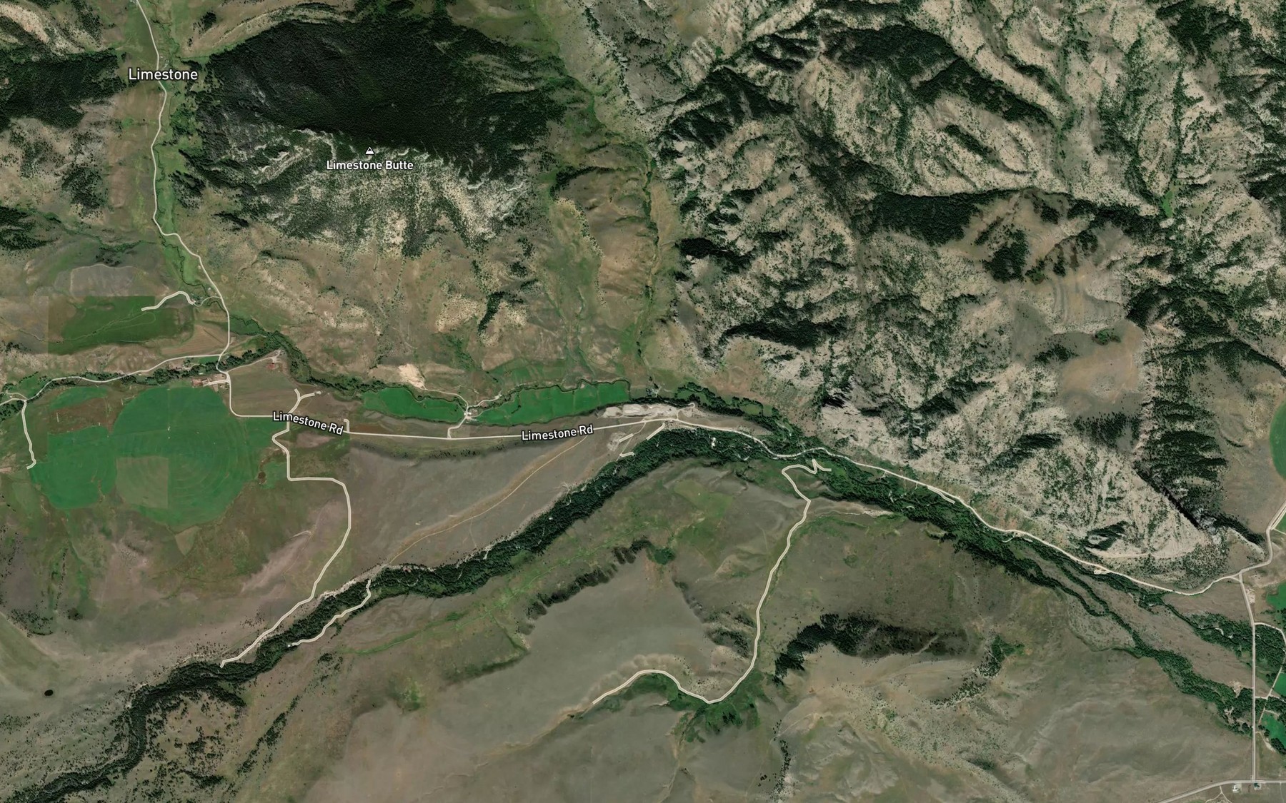 Satellite map of the Sheep Creek