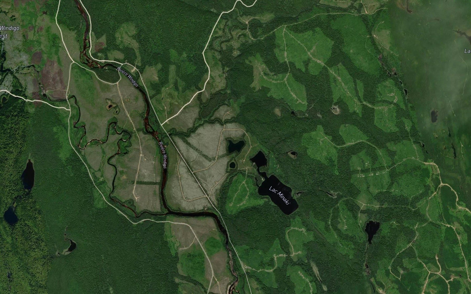 Satellite map of the Lac Bisson