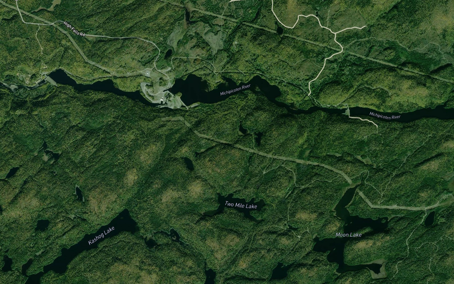 Satellite map of the Twin Lakes