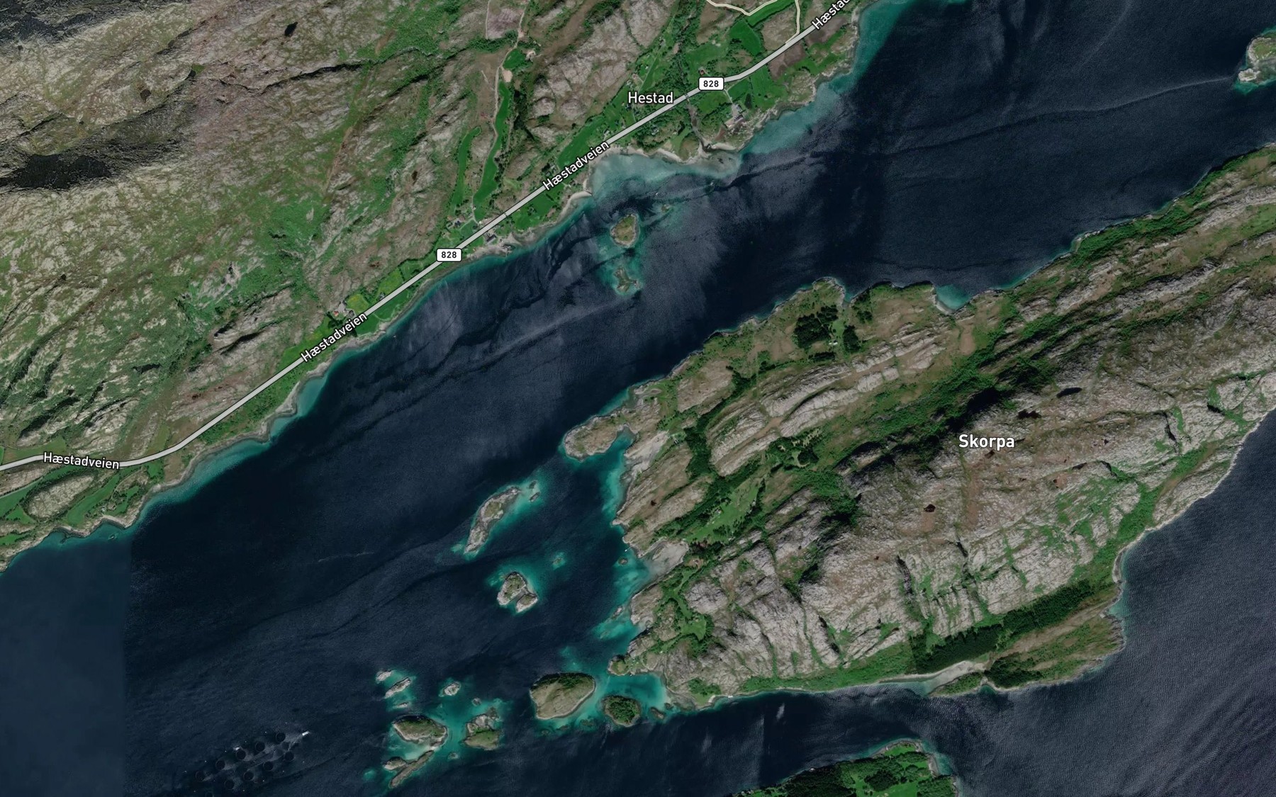 Satellite map of the Leirfjaero