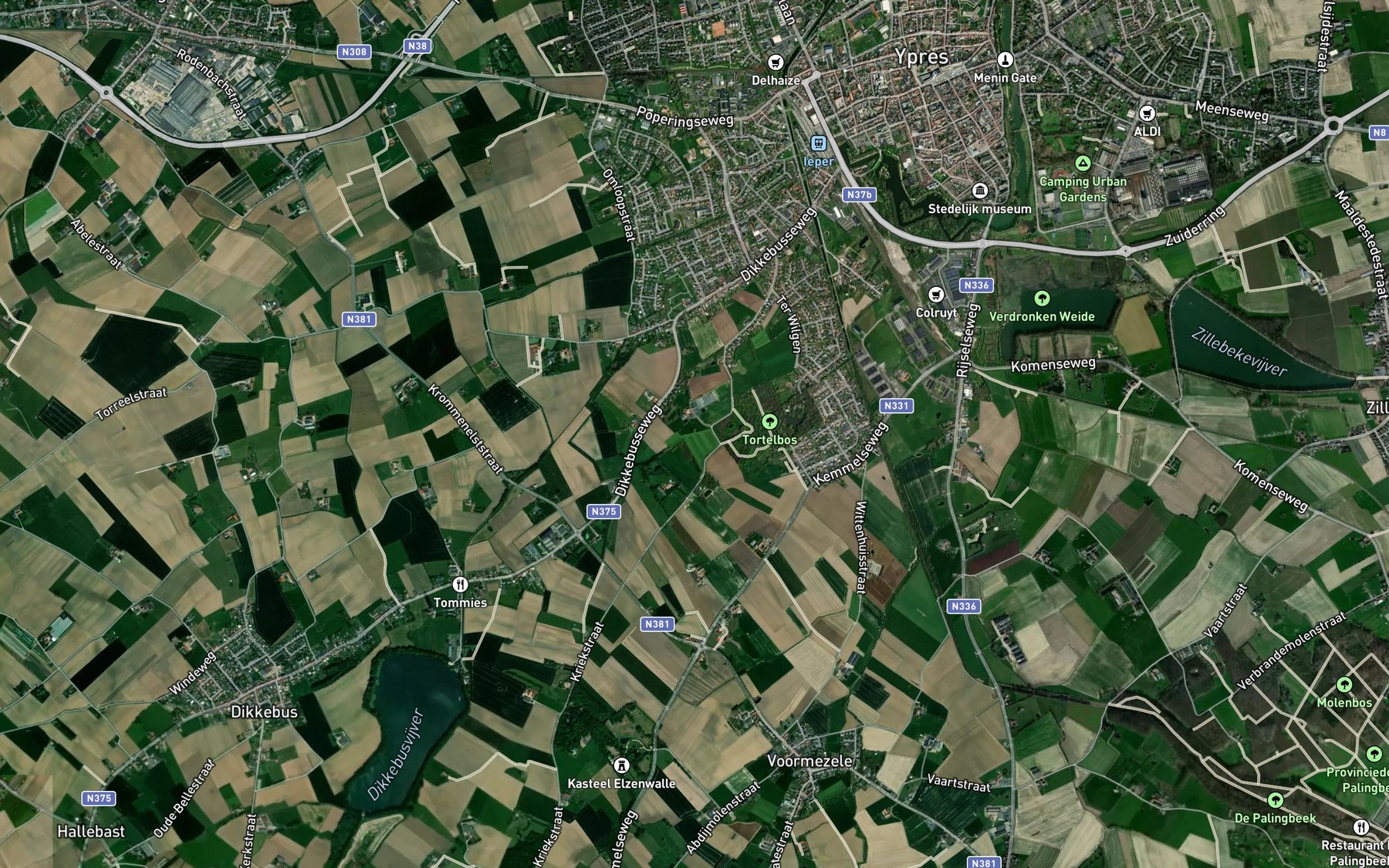 Satellite map of the Dikkebusbeek