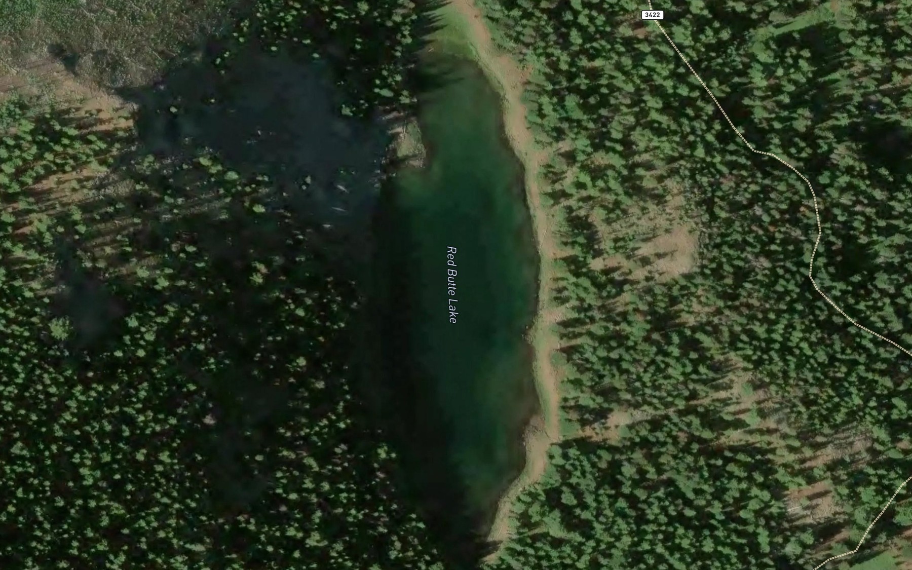 Satellite map of the Red Butte Lake