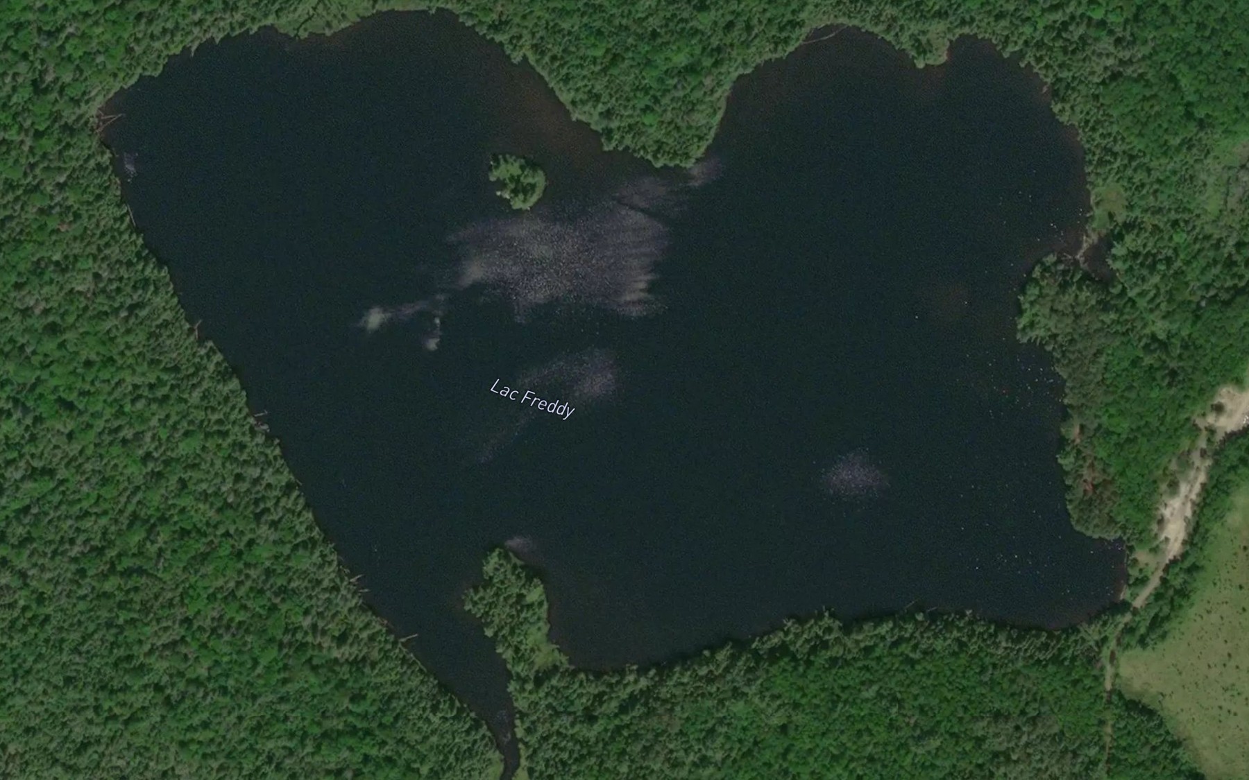 Satellite map of the Lac Freddy