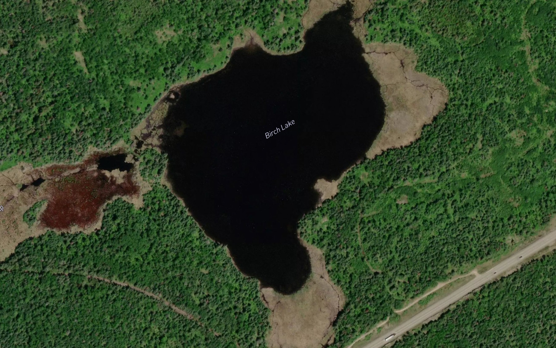Satellite map of the Birch Lake