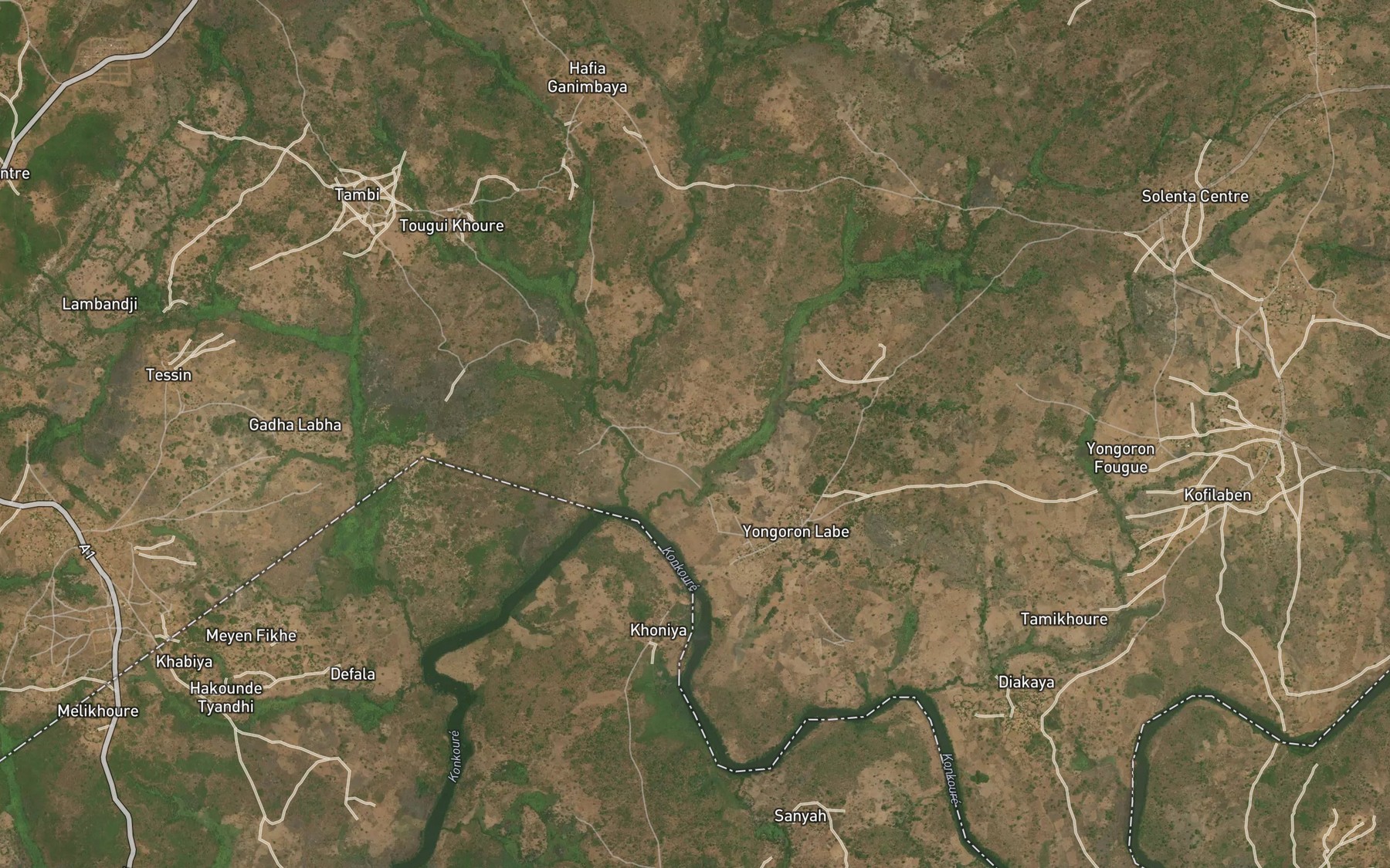 Satellite map of the Bombo
