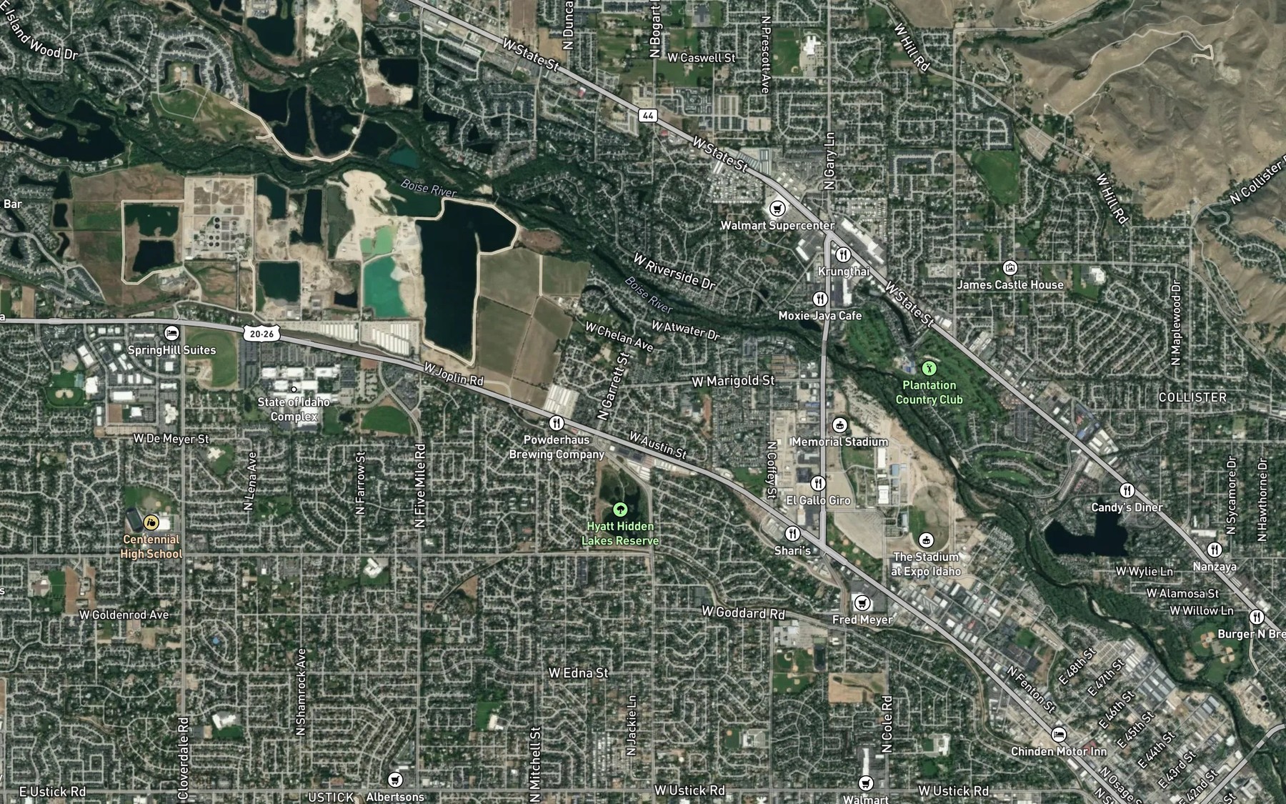 Satellite map of the Thurman Mill Canal