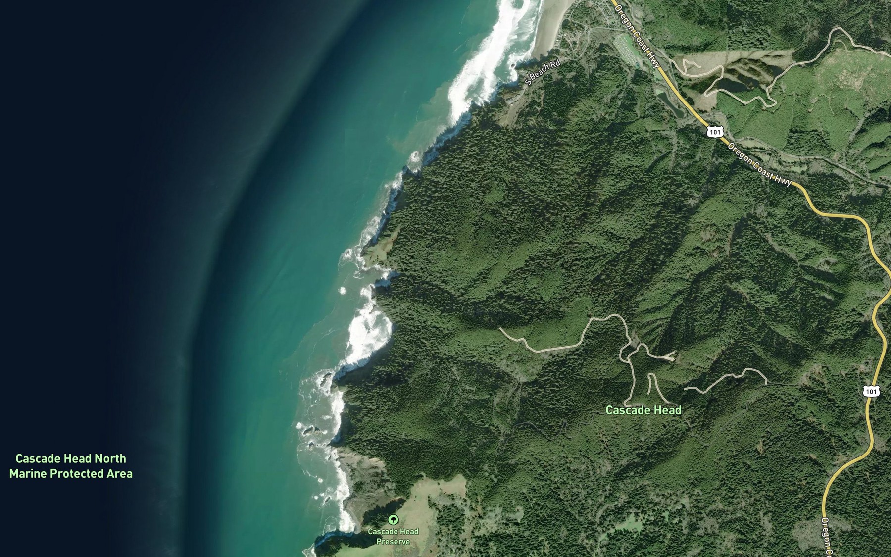 Satellite map of the Harts Cove