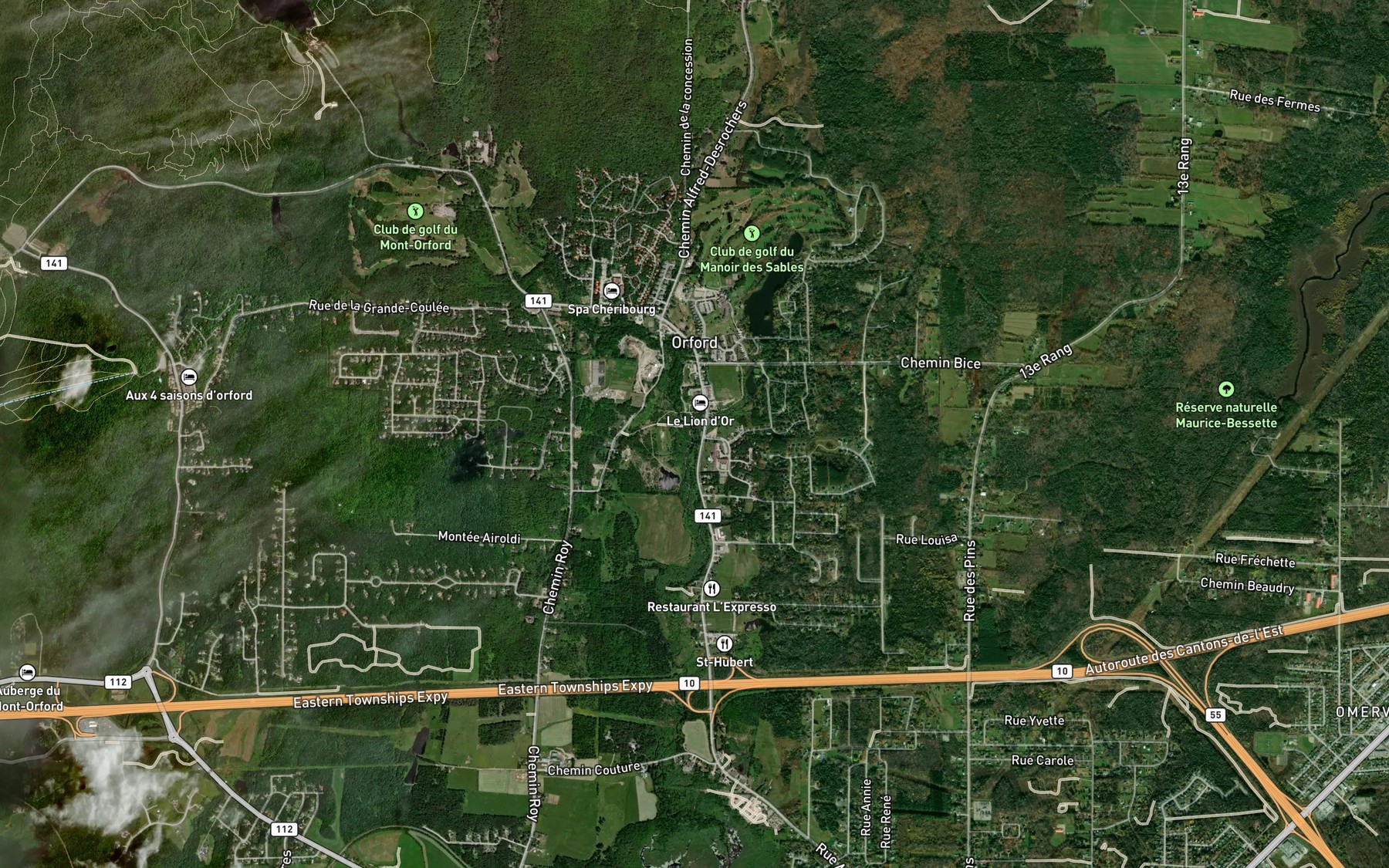 Satellite map of the Branche de l'Est