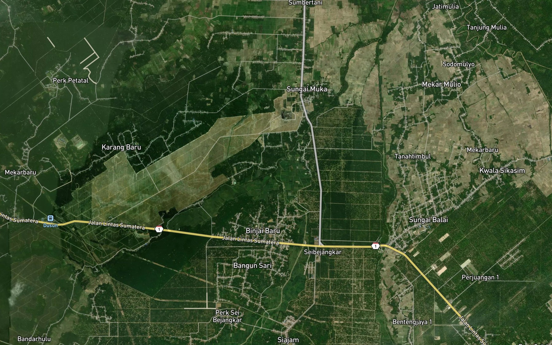 Satellite map of the Sungai Bejangkar