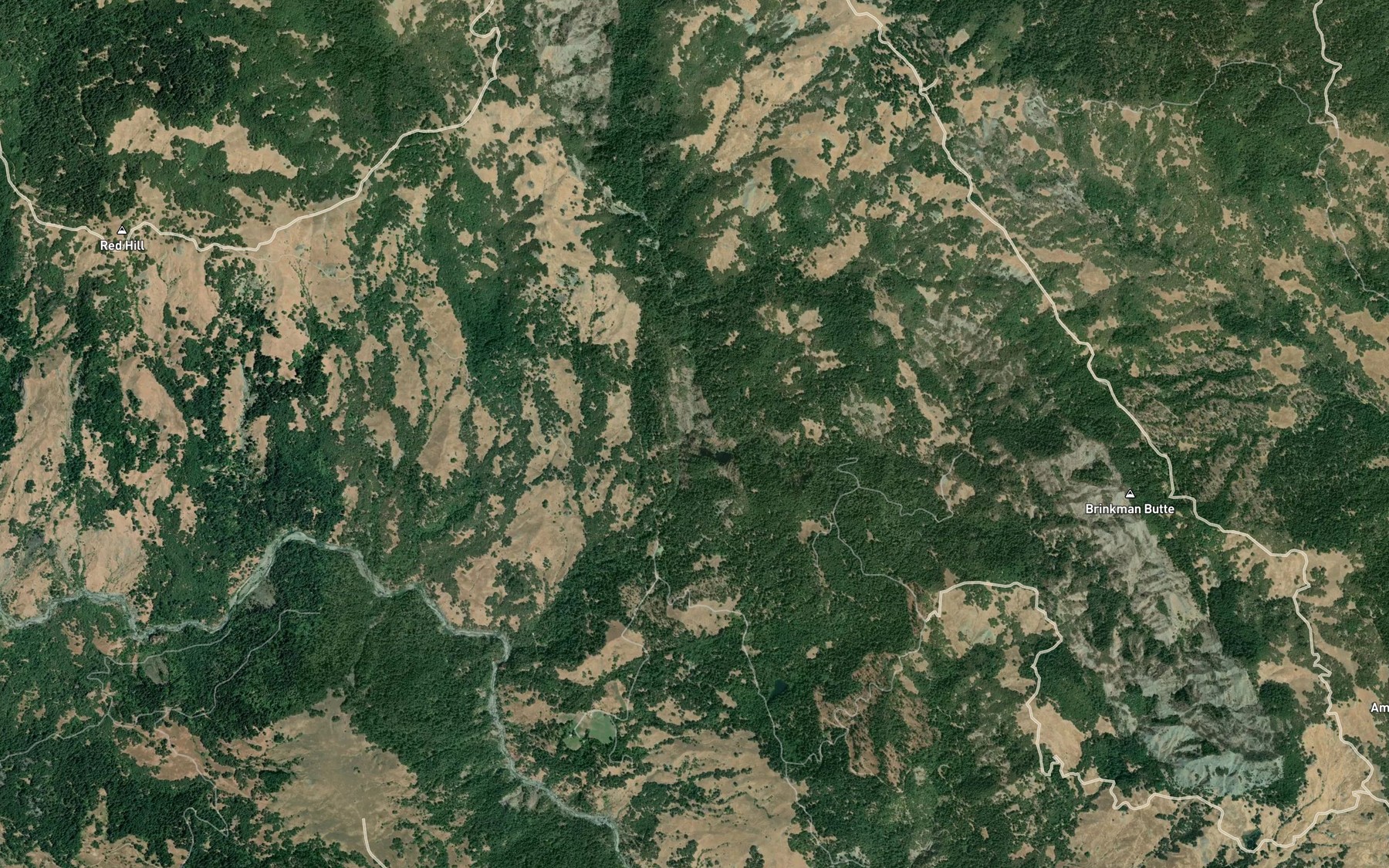 Satellite map of the Mule Basin Creek