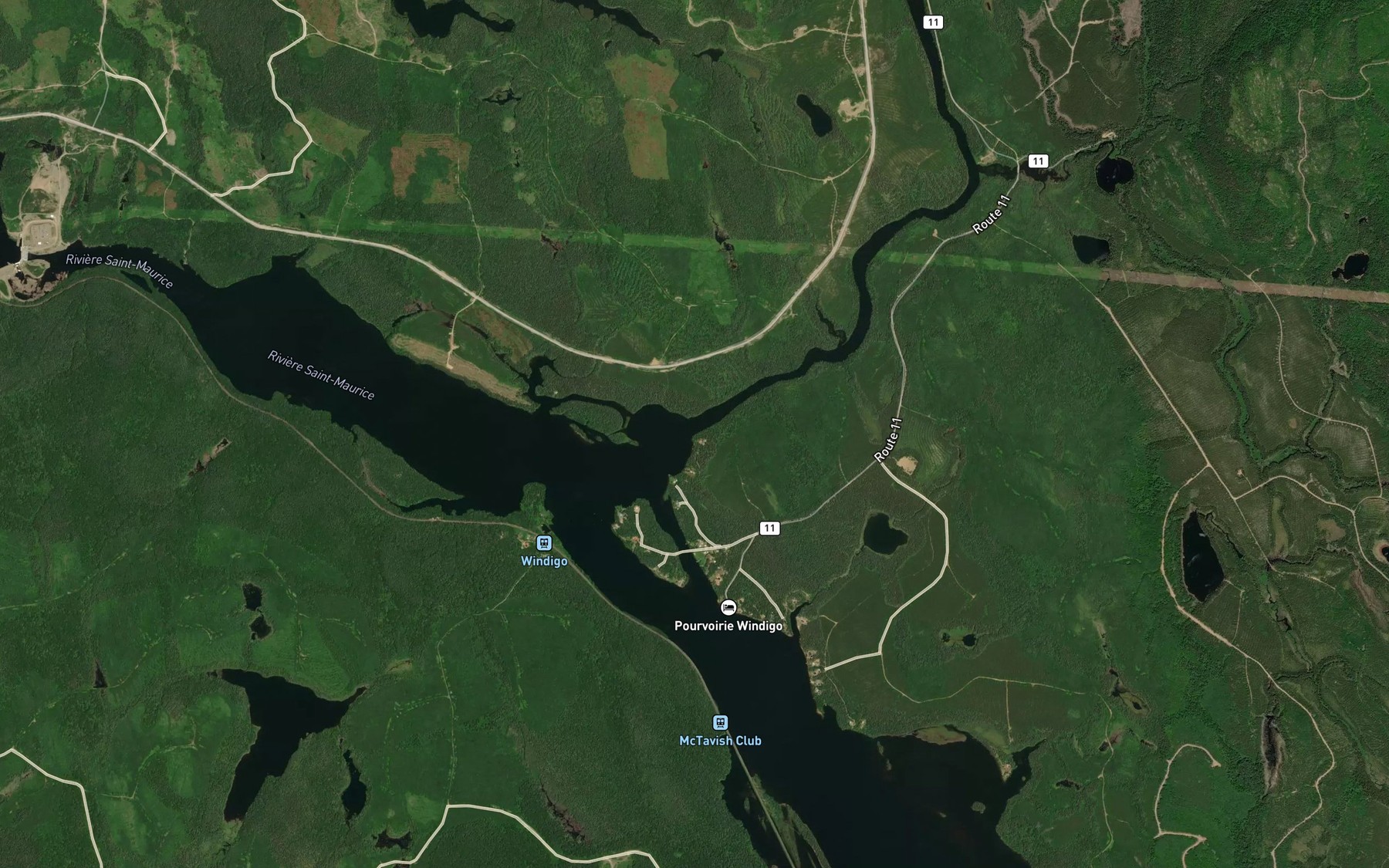 Satellite map of the Riviere Windigo