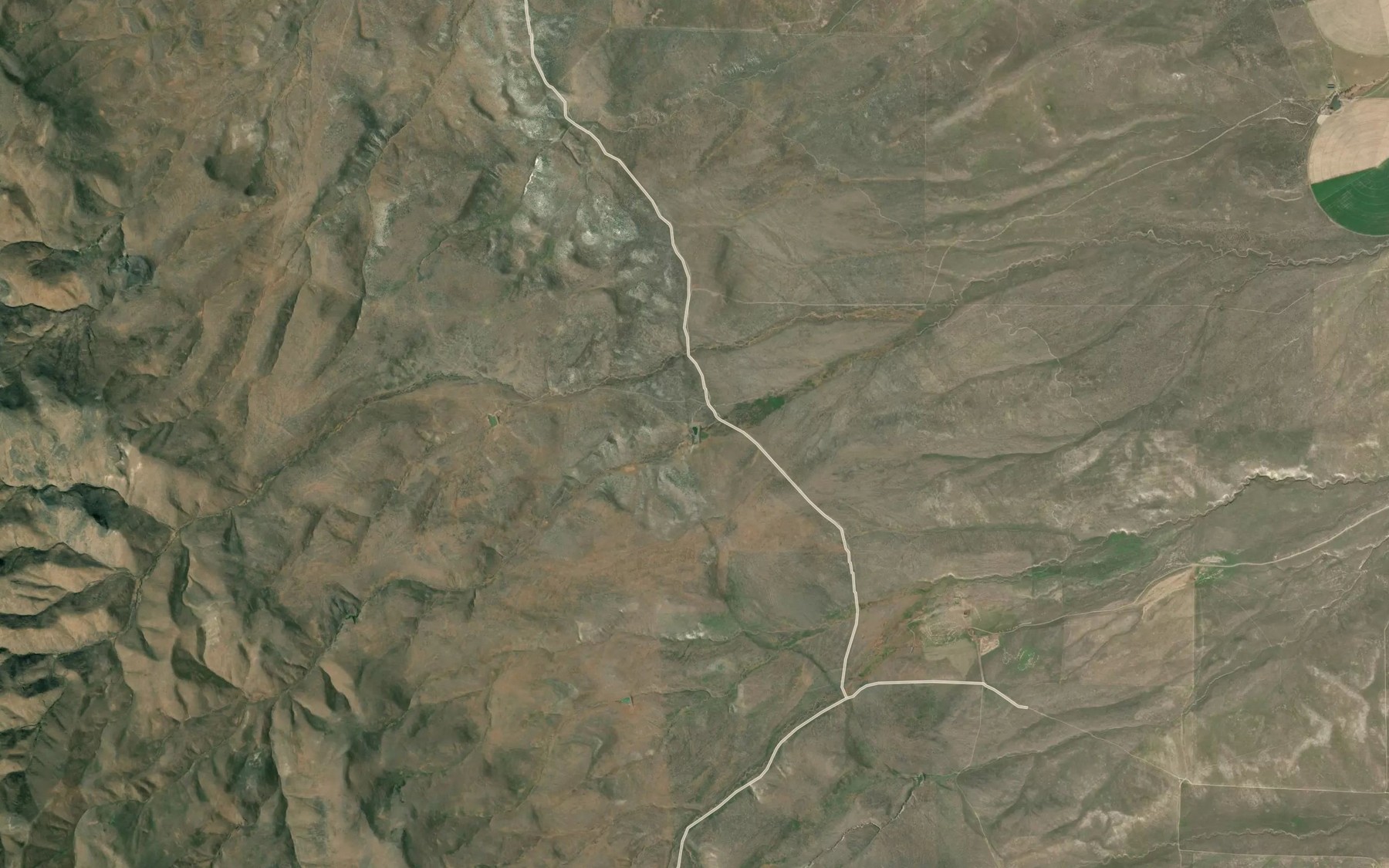Satellite map of the Poison Creek Reservoir