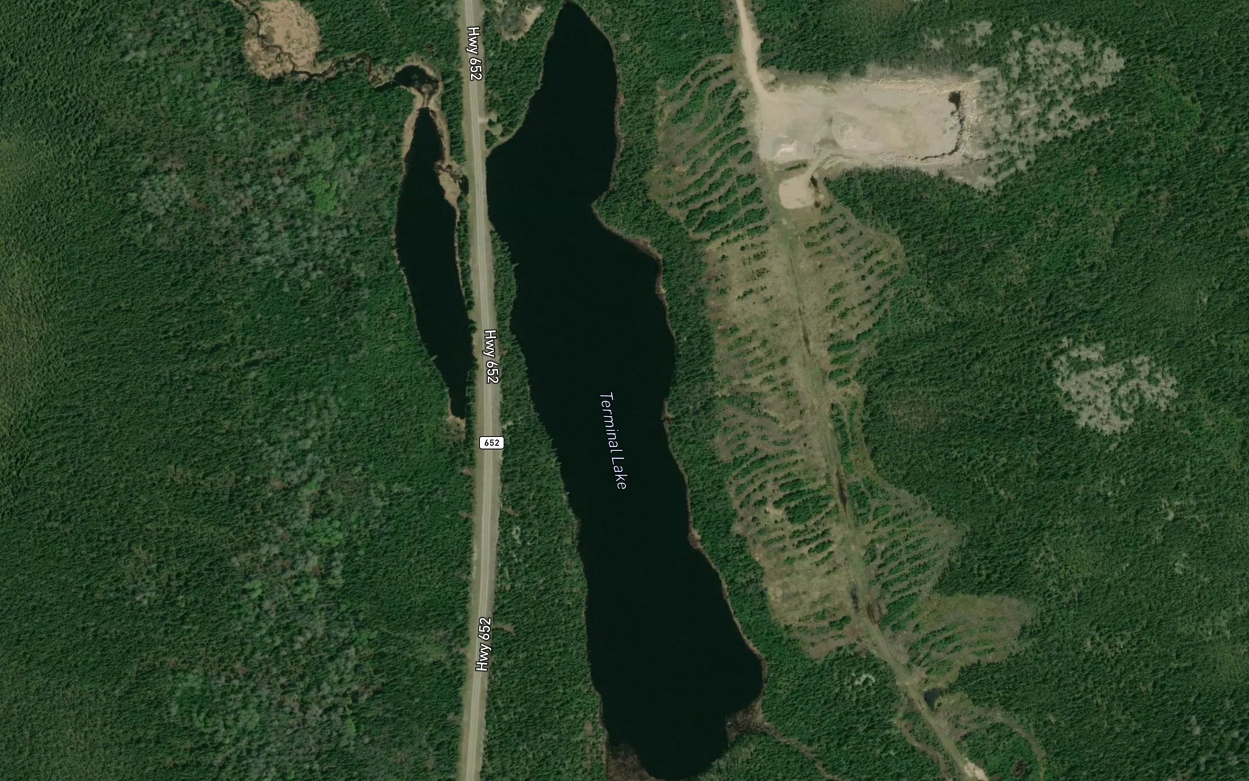 Satellite map of the Terminal Lake