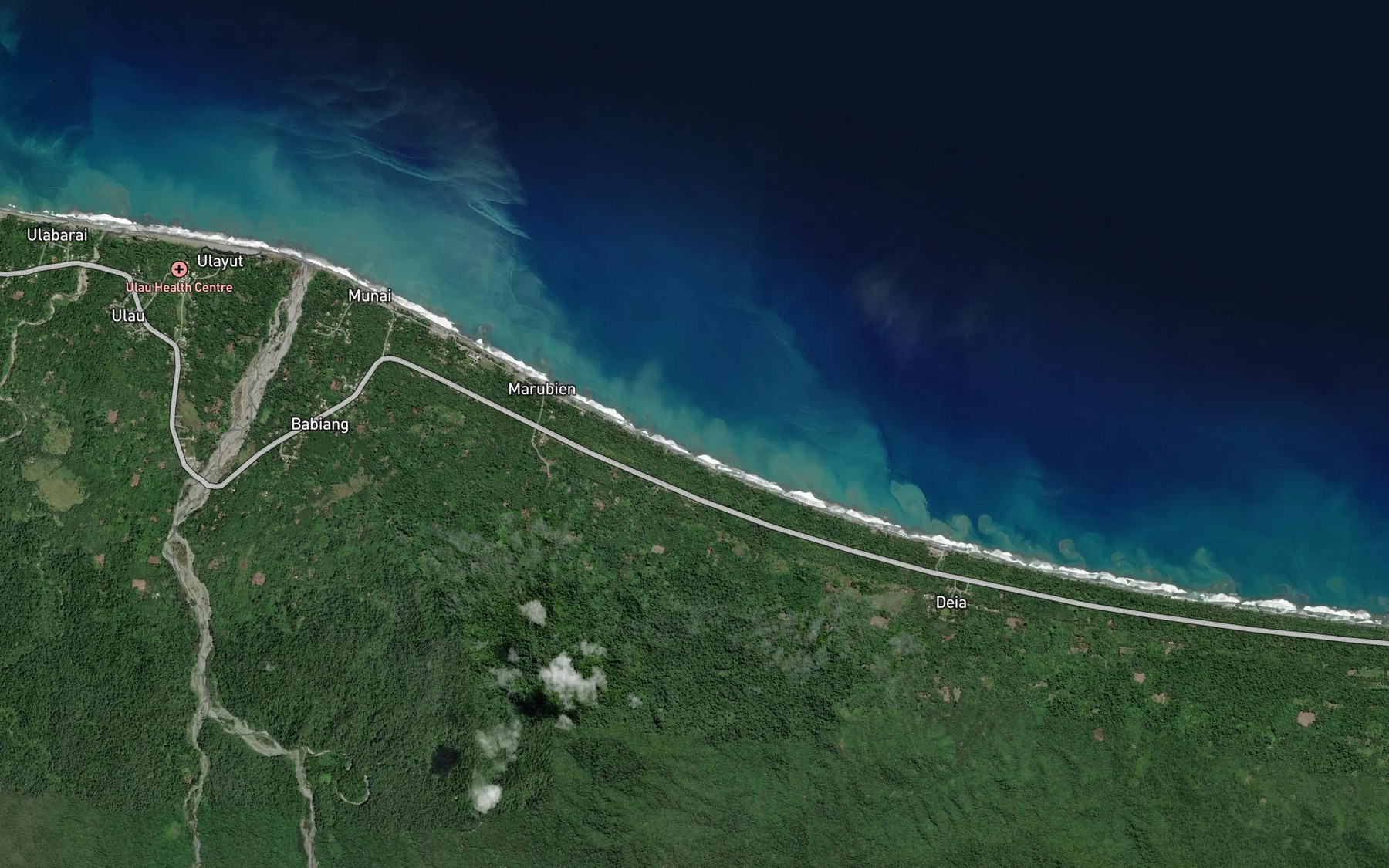 Satellite map of the Deia Creek