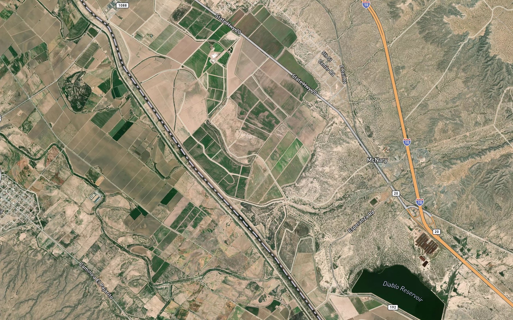 Satellite map of the Wells Drain