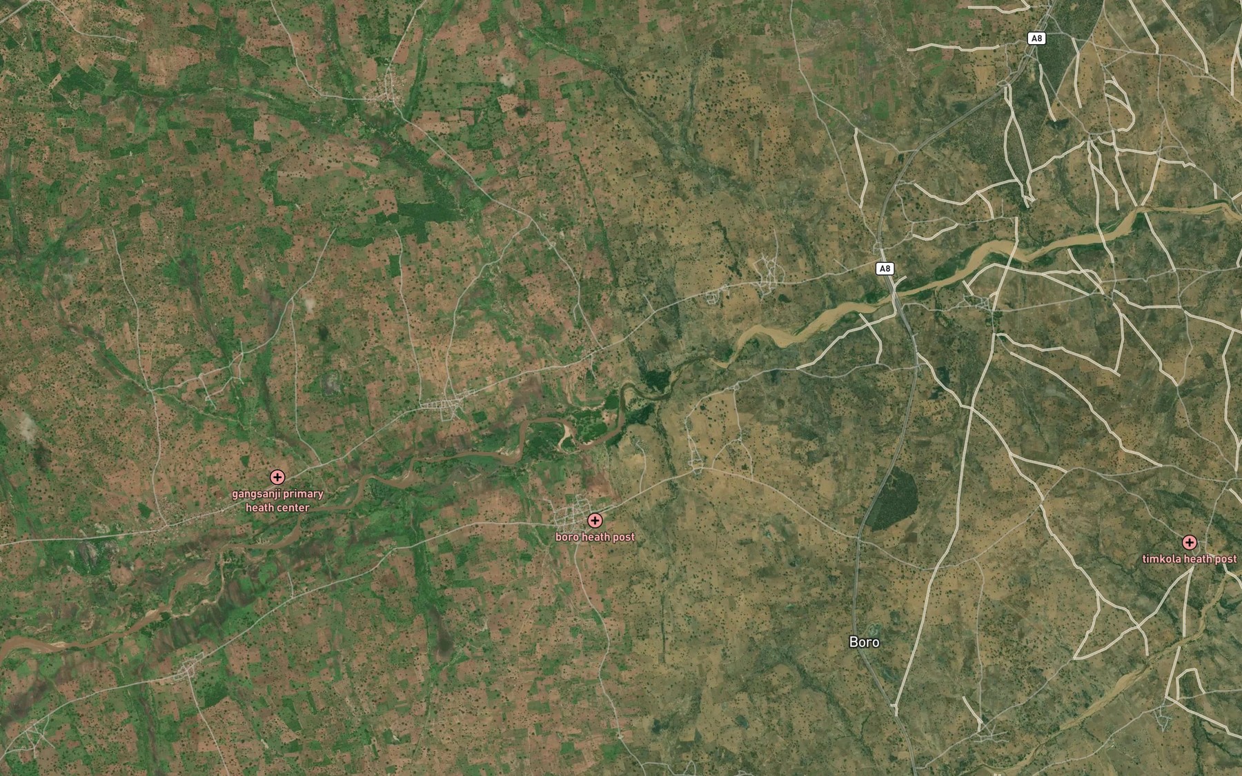 Satellite map of the Mayo Jamtali