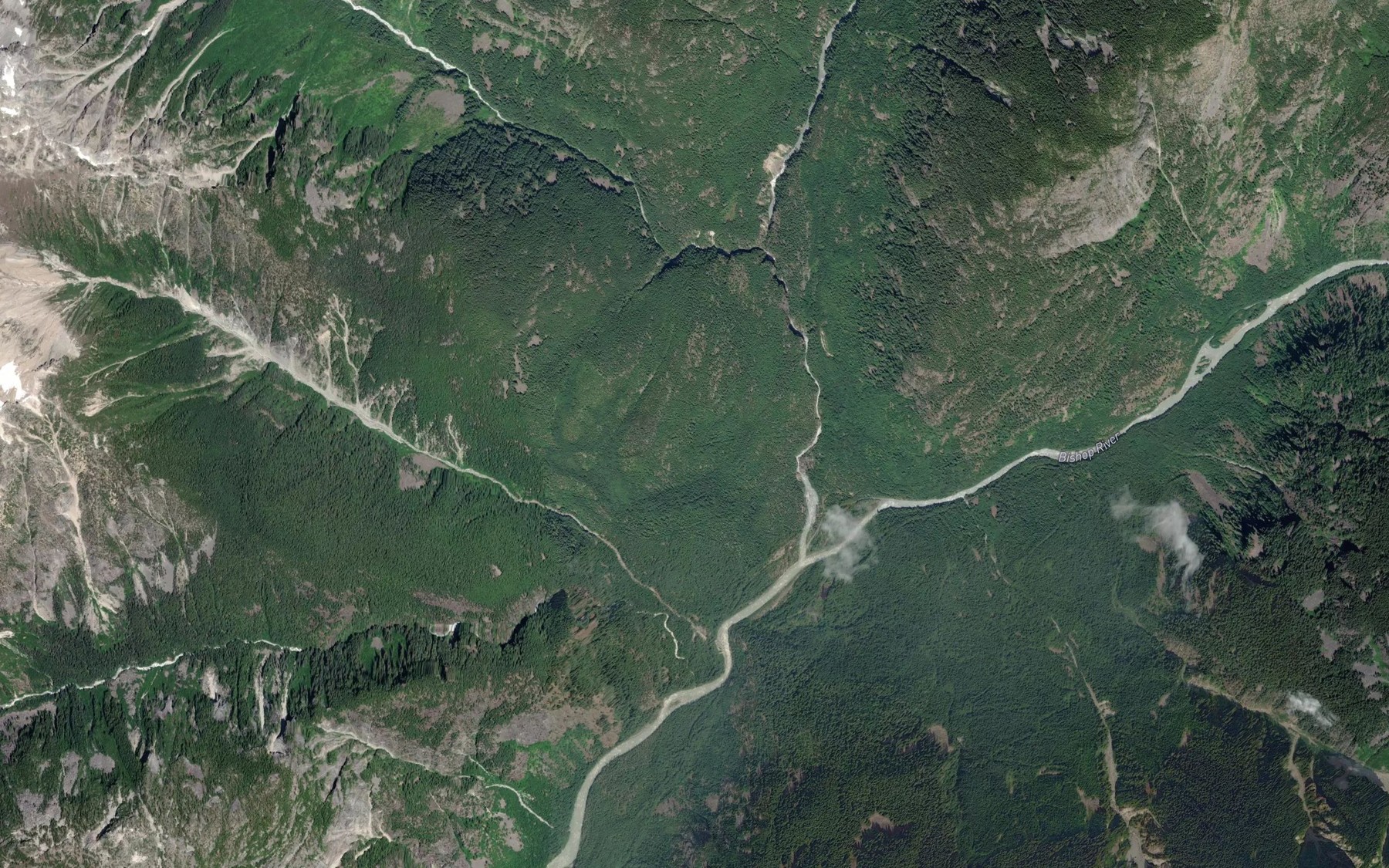Satellite map of the Bishop River