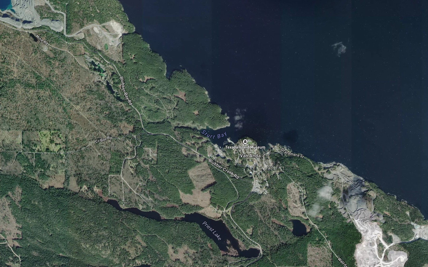 Satellite map of the Sturt Bay