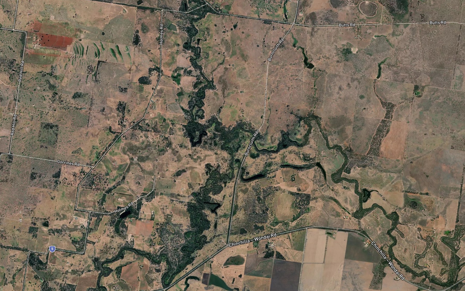 Satellite map of the Branch Creek