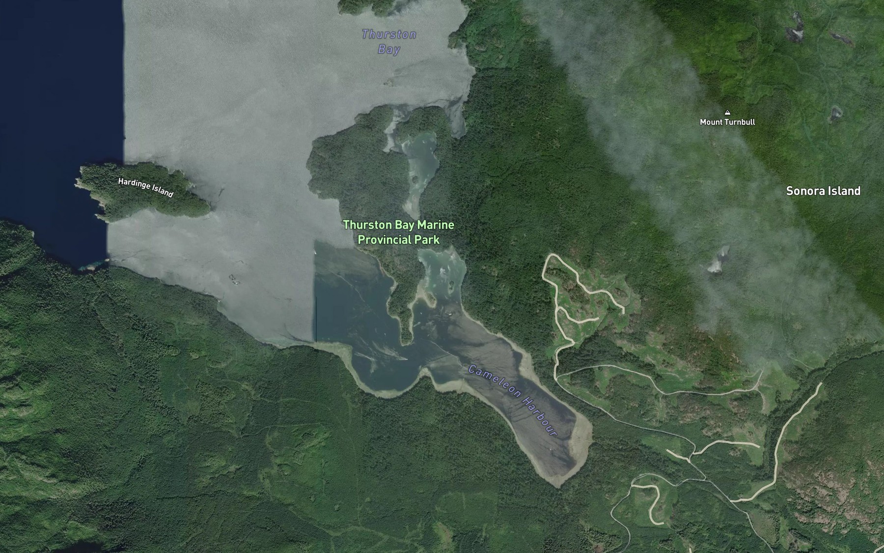 Satellite map of the Handfield Bay