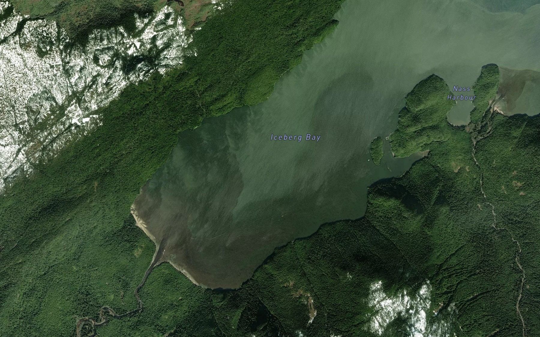 Satellite map of the Iceberg Bay