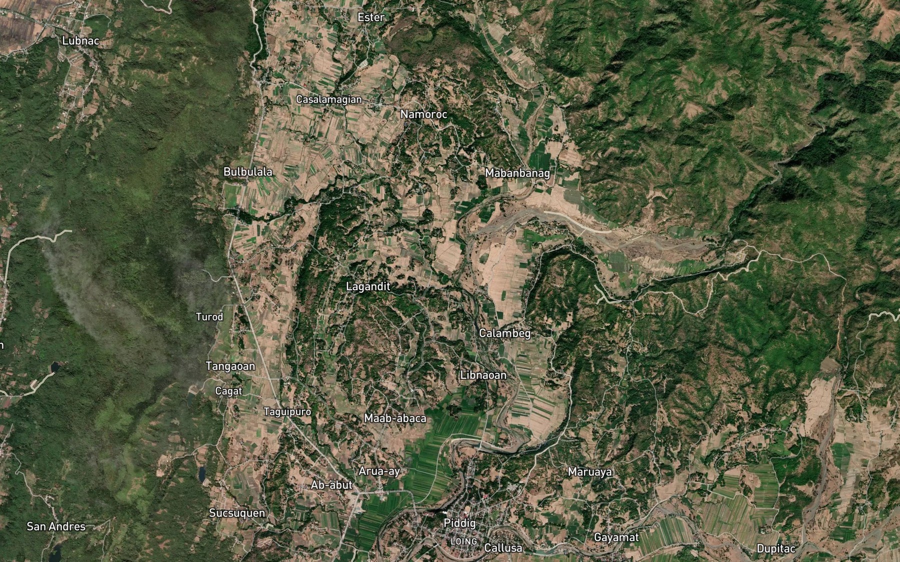 Satellite map of the Pallas Creek