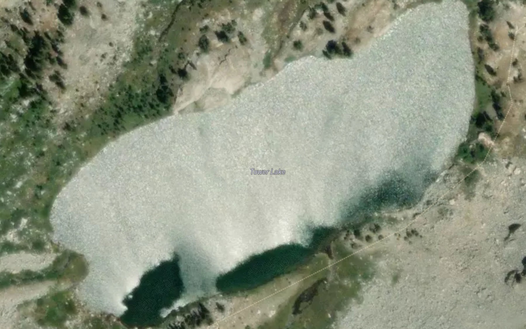Satellite map of the Tower Lake
