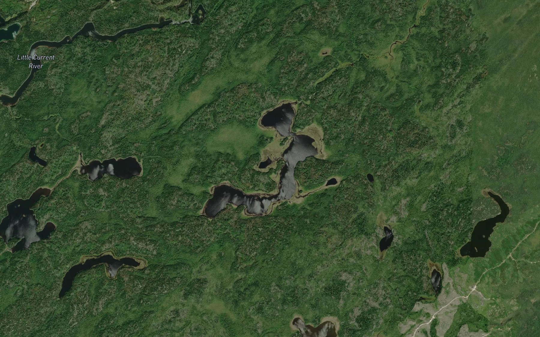 Satellite map of the Sheff Lake