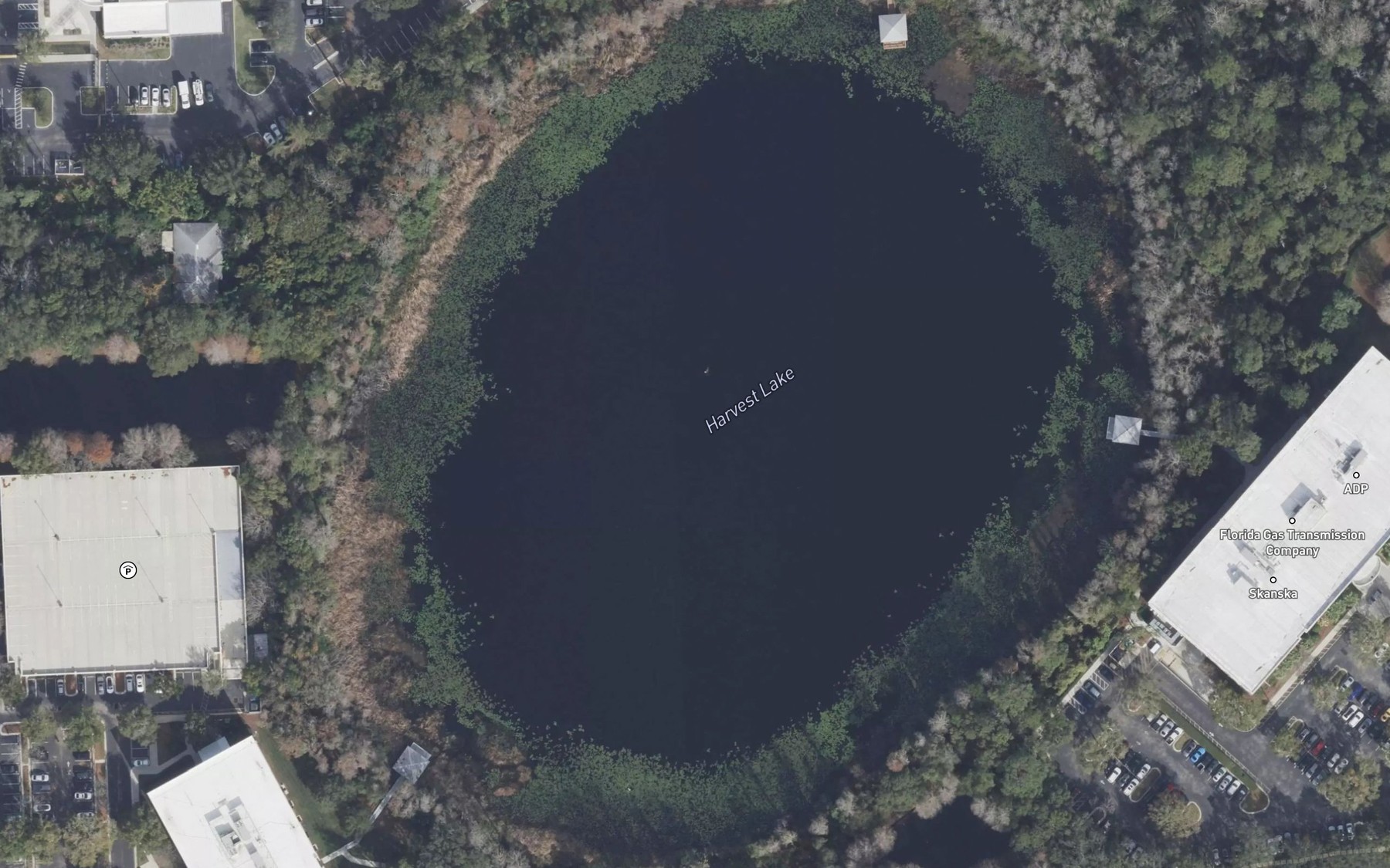 Satellite map of the Harvest Lake
