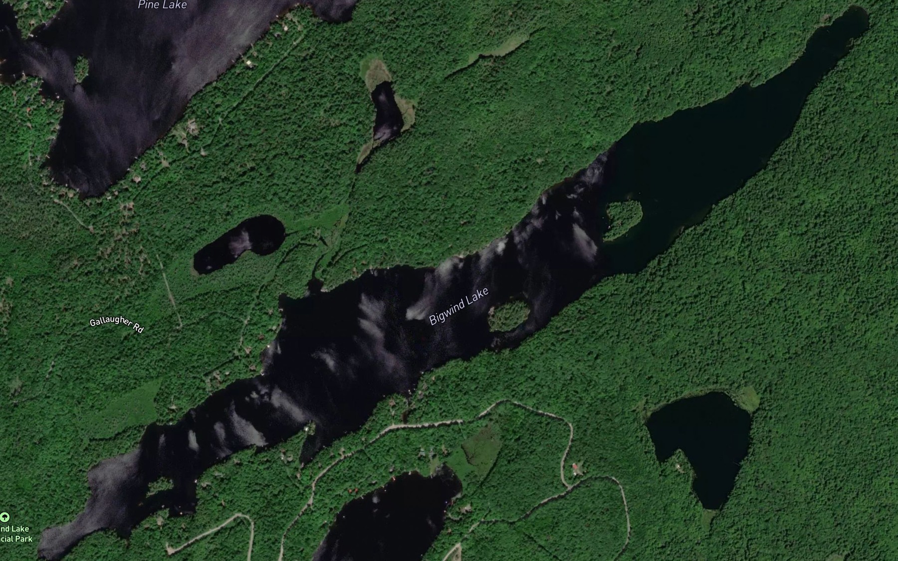 Satellite map of the Bigwind Lake