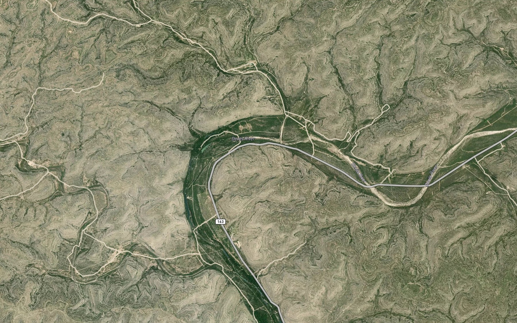 Satellite map of the Pecan Springs