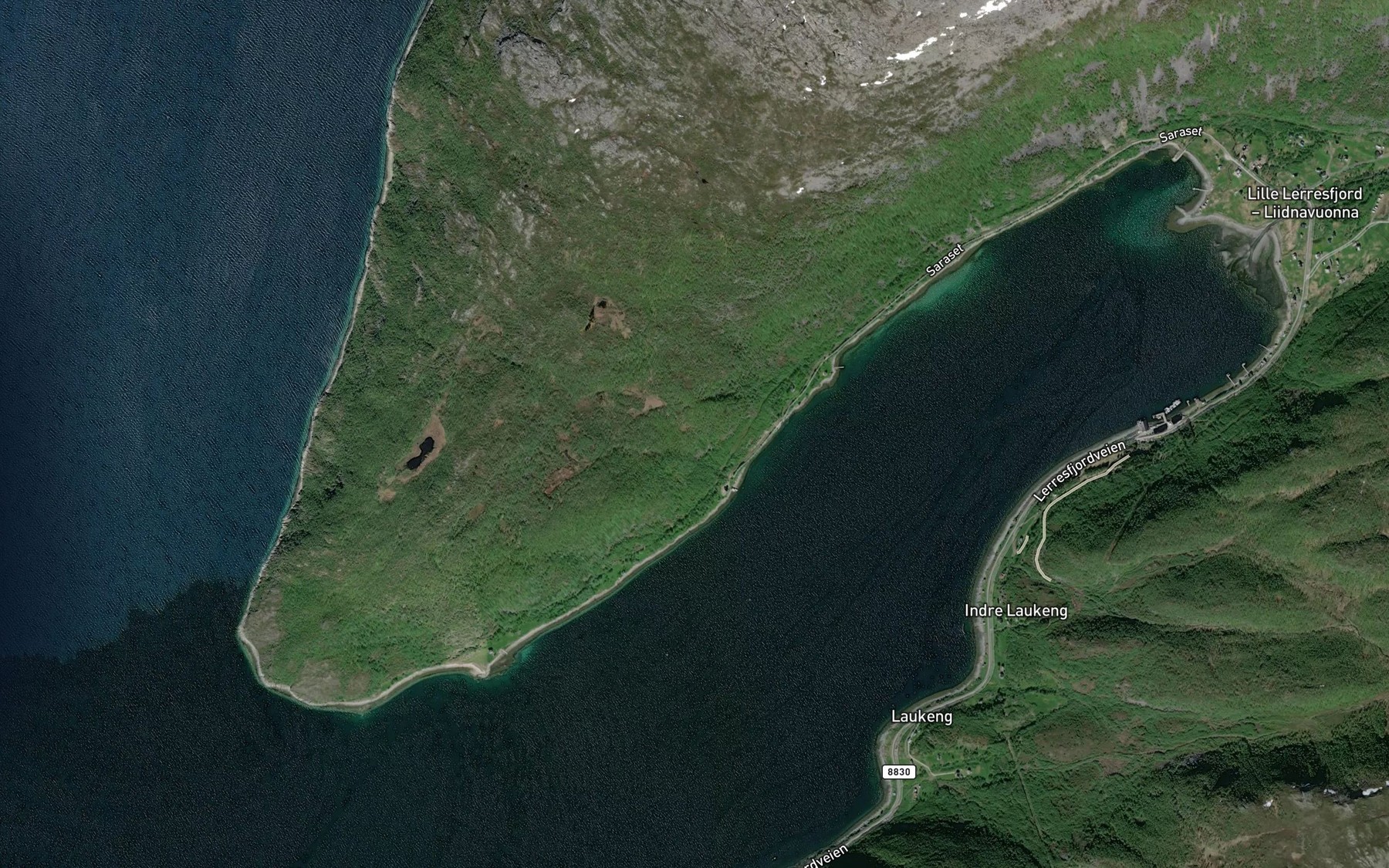 Satellite map of the Sarasetelva