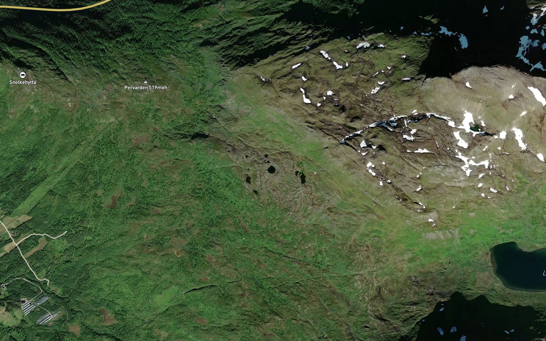 Satellite map of the Loabmivatnan