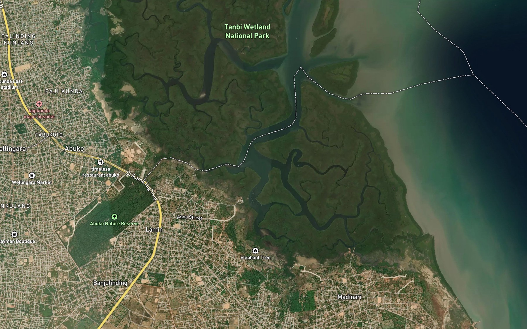 Satellite map of the Mandinari Bolon