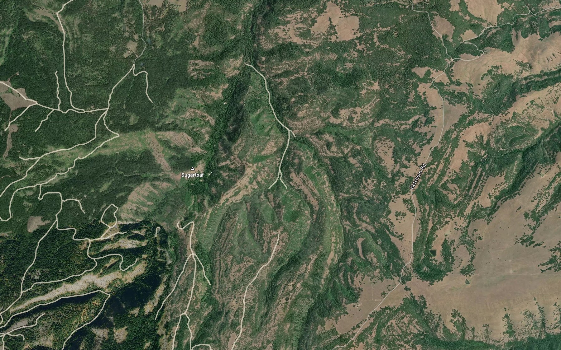 Satellite map of the Ladore Creek