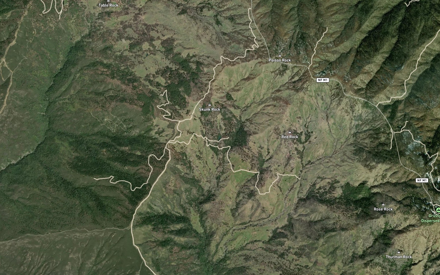 Satellite map of the Skunk Lake