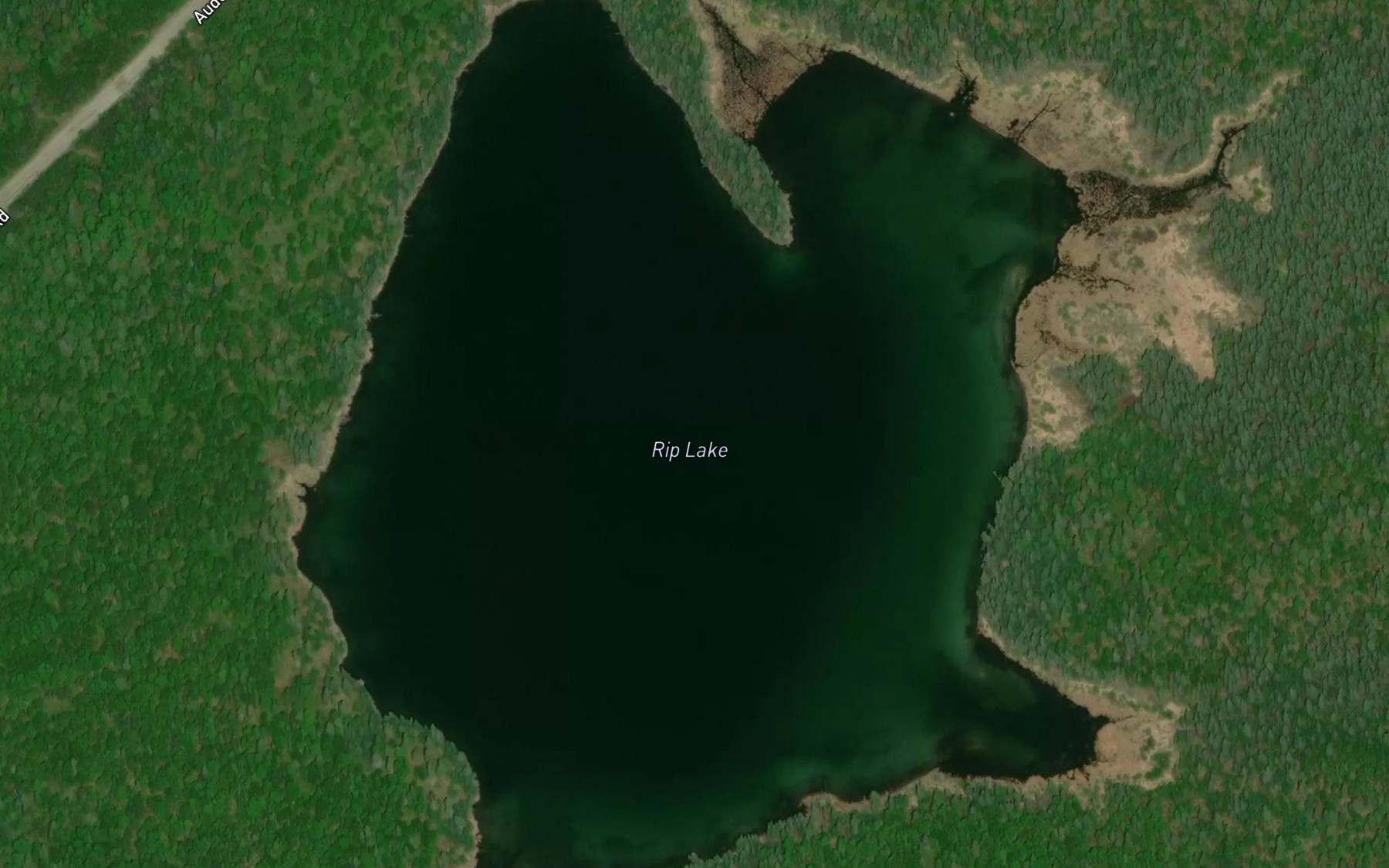 Satellite map of the Rip Lake
