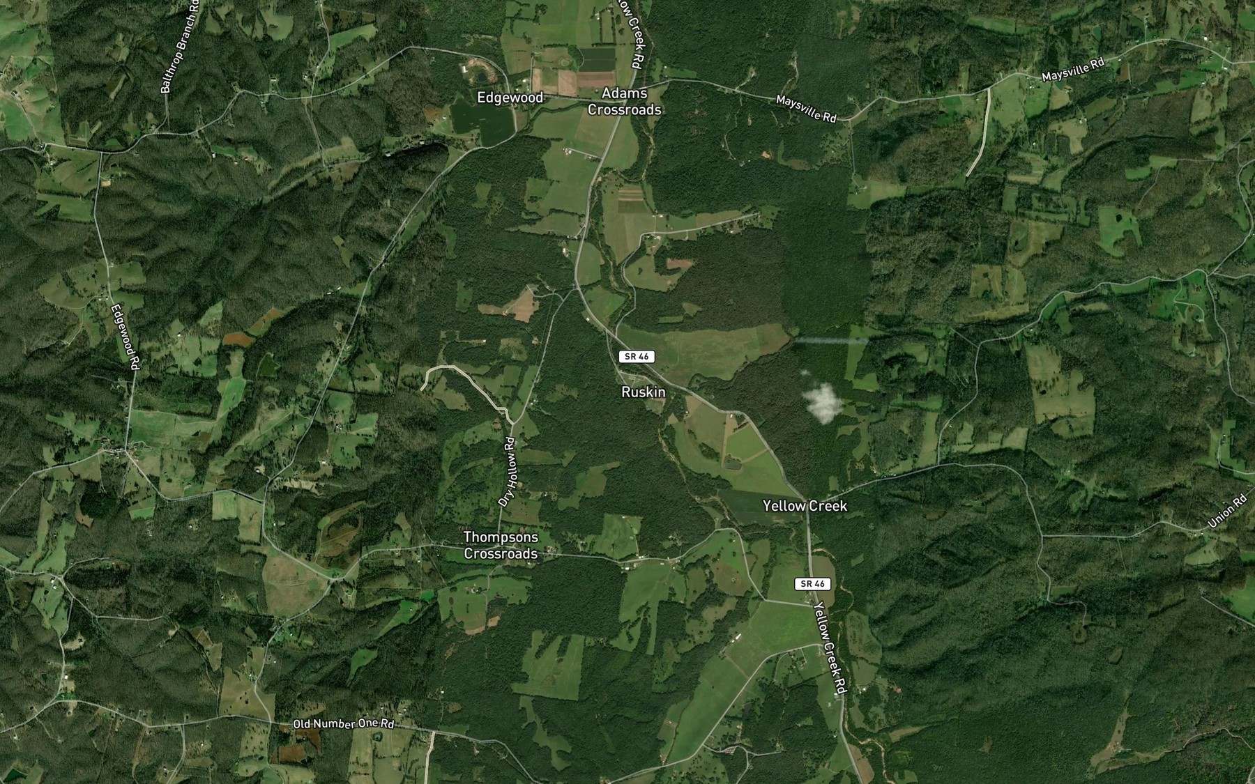 Satellite map of the Ruskin Cave Spring