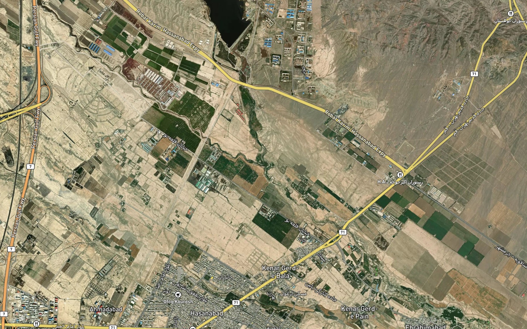 Satellite map of the Rudkhaneh-ye Shad Chay