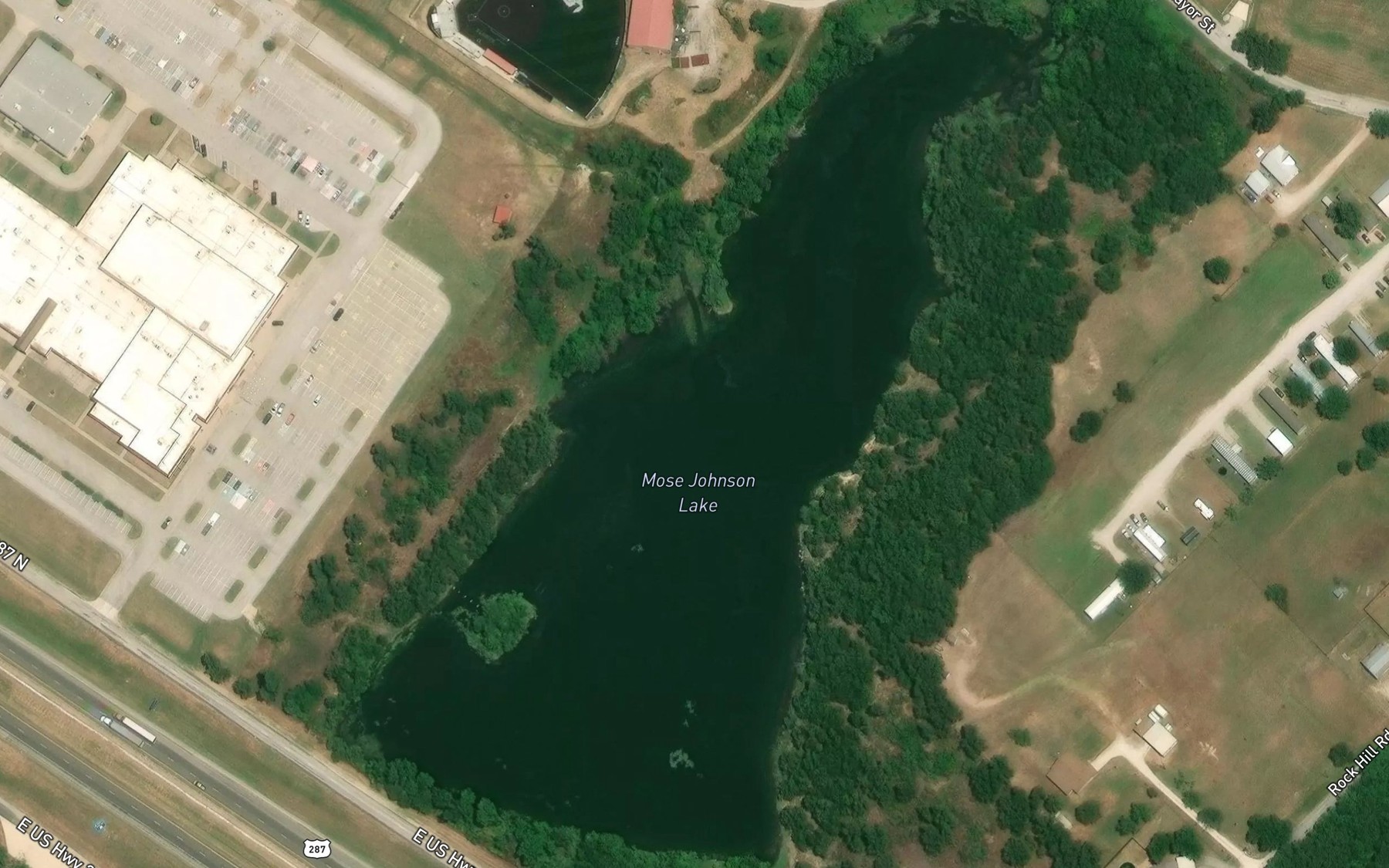 Satellite map of the Mose Johnson Lake